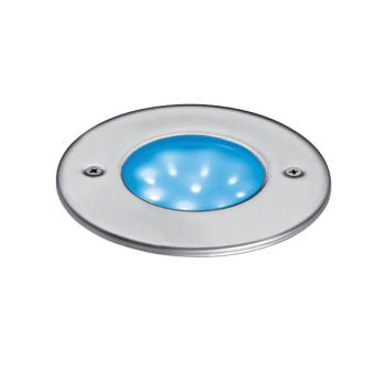  EGO ROND 9 LED BLEU  - INOX 