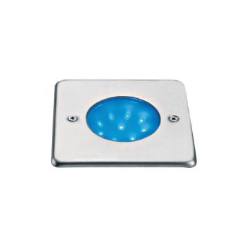  EGO CARRE 9 LED BLEU  - INOX 