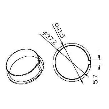  Adapt rond 40x1mm poulie plast 