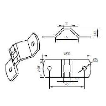  Omga trous O5mm entraxe 48mm 