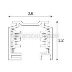  EUTRAC rail 3 all., blanc 1m 