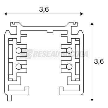  S-TRACK, rail 3 all. noir, 1m 