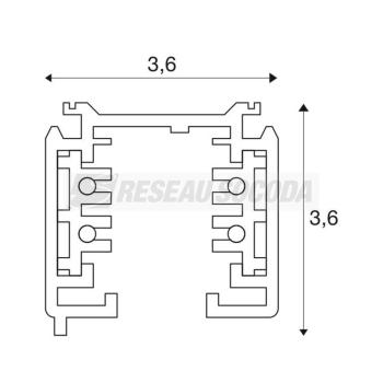  S-TRACK, rail 3 all. noir, 2m 