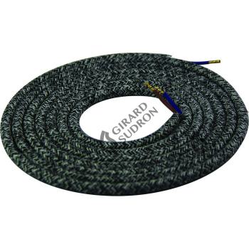  Cable rond chin gris noir 2 mt 