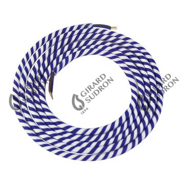  Cable rond spirale bleu blanc 