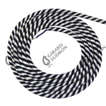  Cable rond spirale noir blanc 