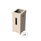  Kit 3 Poubelles Carton 75L 