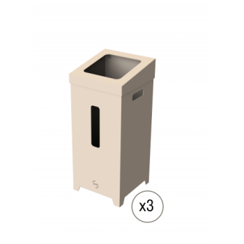  Kit 3 Poubelles Carton 75L 