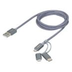  CABLE 3EN1 MICROUSB/USBC/LIGHT 