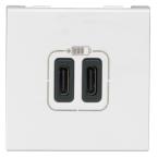  2USB CC 3A 2MOD COMPO BLANC 