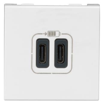  2USB CC 3A 2MOD COMPO BLANC 