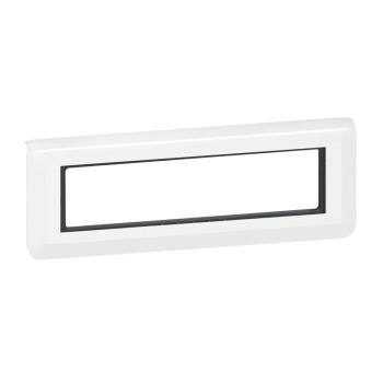  SUPPORT+PLAQUE 8 MOD H BLANC 