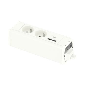  Module M 2PC+USB A+C - Blanc 