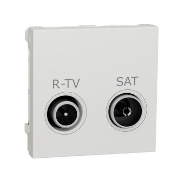  Prise R-TV + SAT ind 2m Blanc 