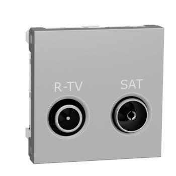  Prise R-TV + SAT ind 2m Alu 