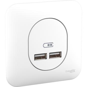  Double chargeur USB2.1 blanc 