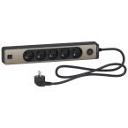  Multipr 5P 2USB1,5m anth/bronz 