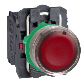  BP lumineux rouge 1O+1F 230V 