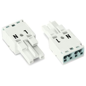  Connect femelle 4mm/2p/blanc 