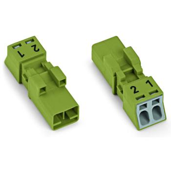  Connecteur 2 ples, vert clair 